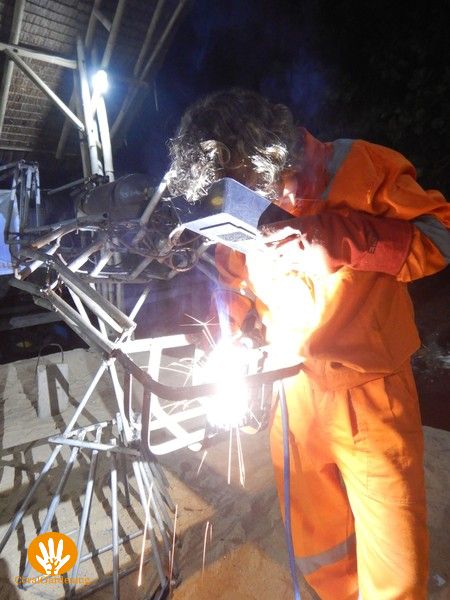 Vera is welding