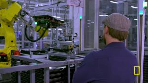 Leonardo in de gigafabriek van Tesla.