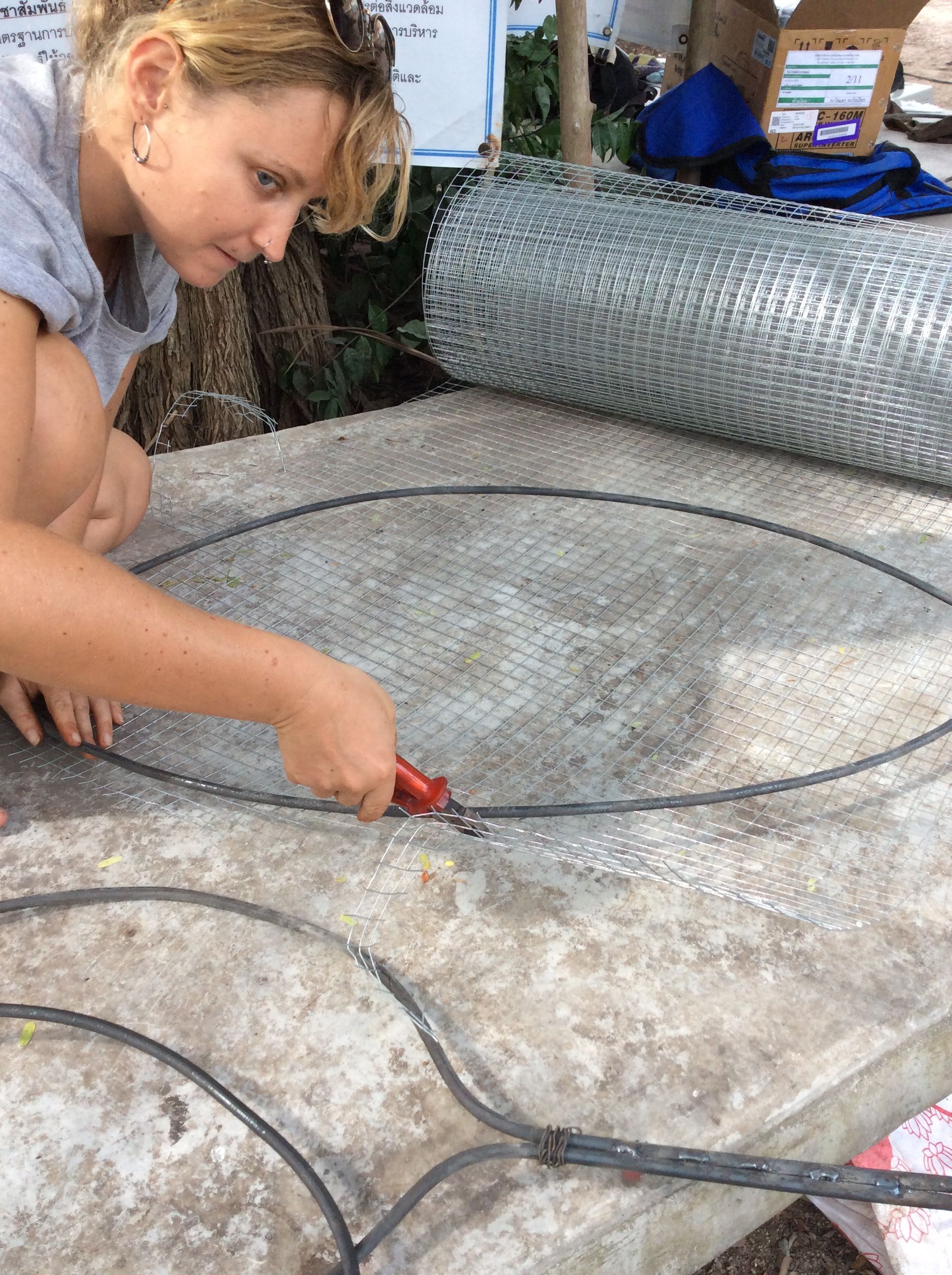 Constructing chickenwire on a leaf