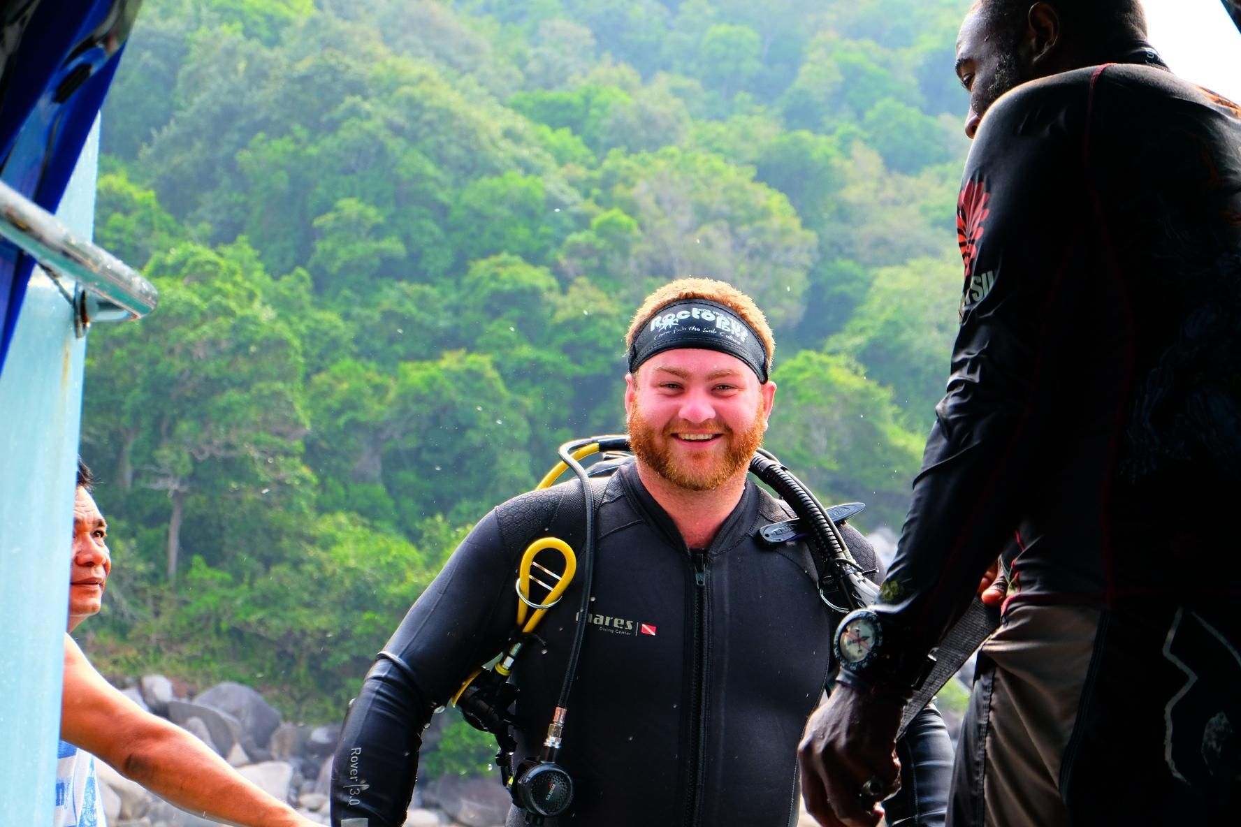 Happy faces after deploying the artifical reef.